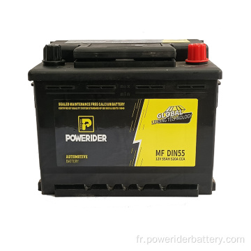 12V 55AH DIN55 55559 Batterie de démarrage de voiture au plomb-acidité